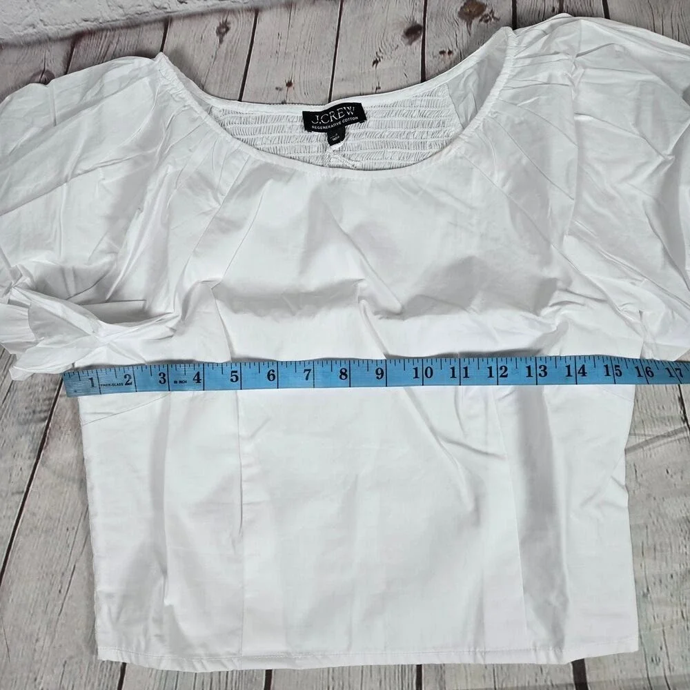 J.‎ Crew Fitted puff-sleeve top in White 8 NWT